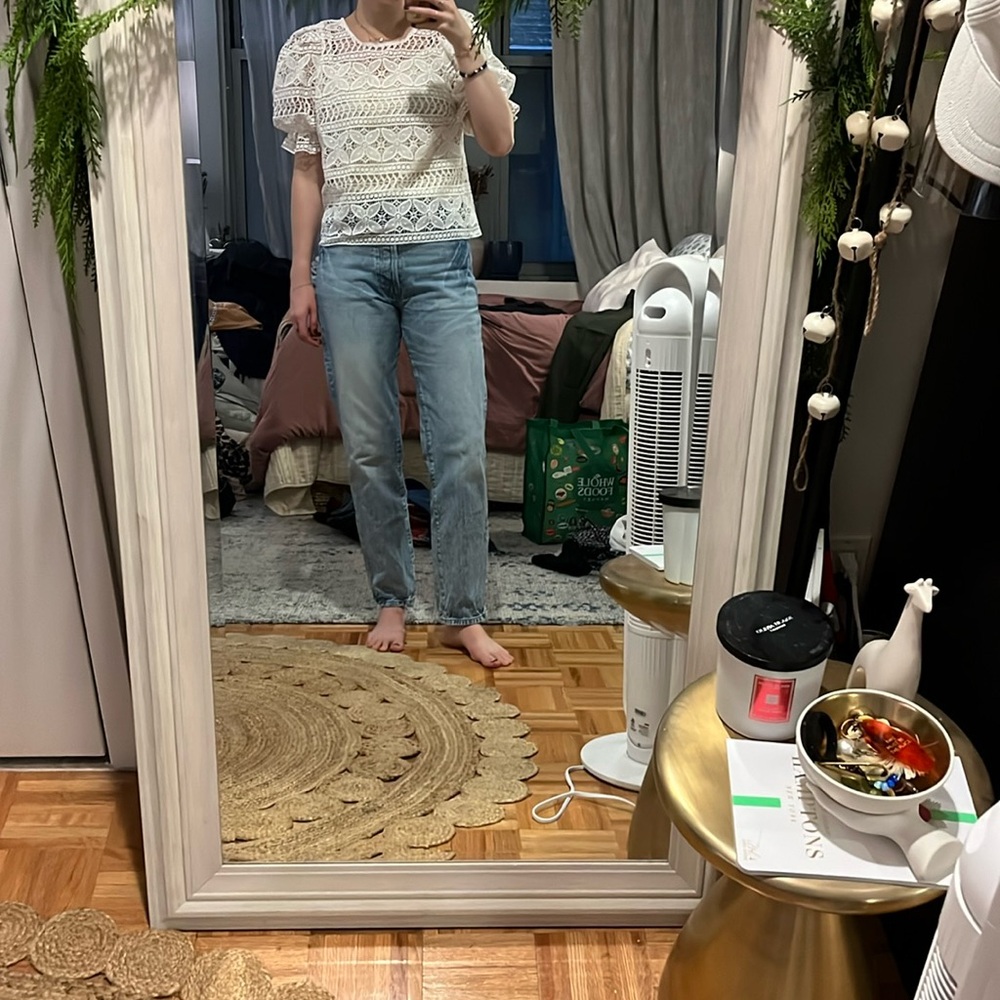 Anthropologie Lace bow-back top